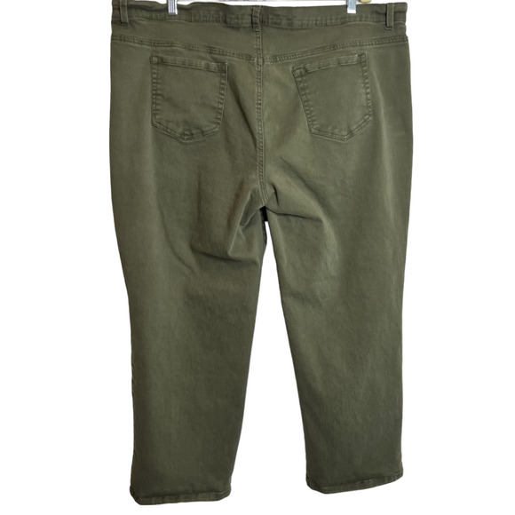 Gloria Vanderbilt Womens Amanda Jeans 24W Short Olive Green Straight Leg - Picture 3 of 7